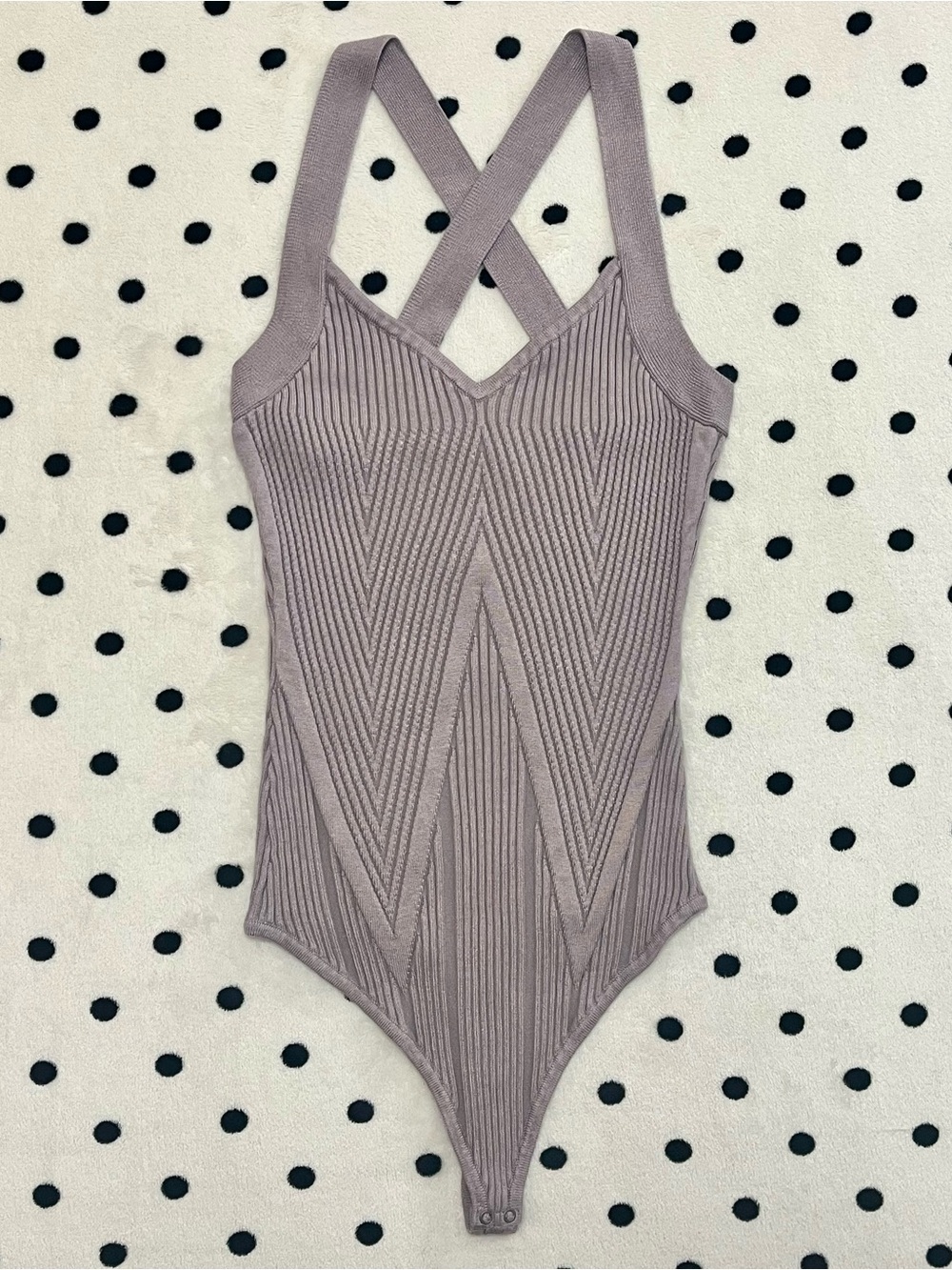 Abercrombie & Fitch Sweetheart Cross-Back Ribbed Knit Bodysuit Size M
